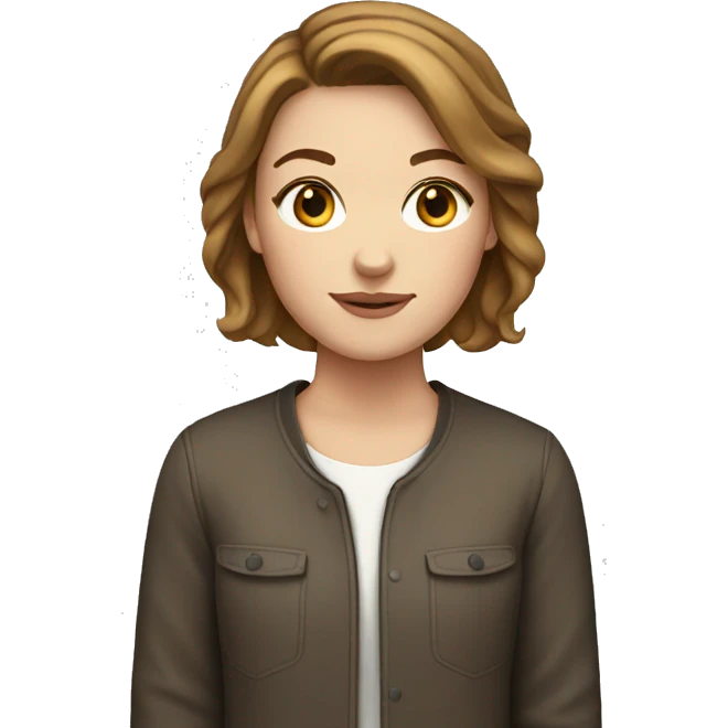White girl with short brown hair  emoji