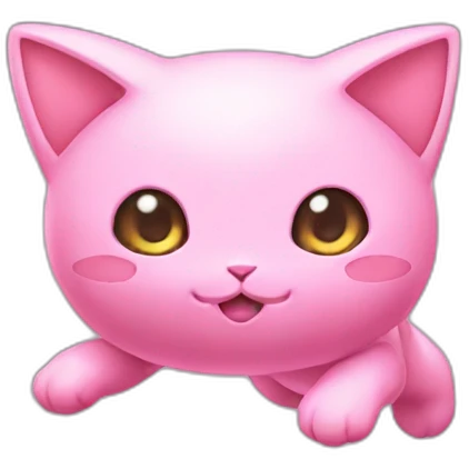 pink mew pokemon levitating emoji