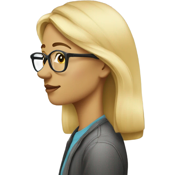 Blonde woman side profile wearing glasses  emoji