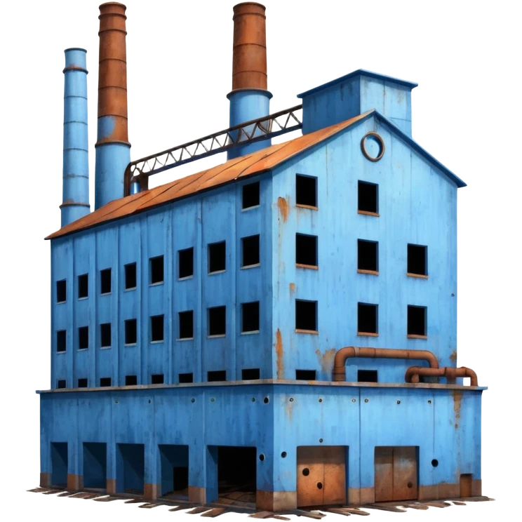 Abandoned factory blue emoji