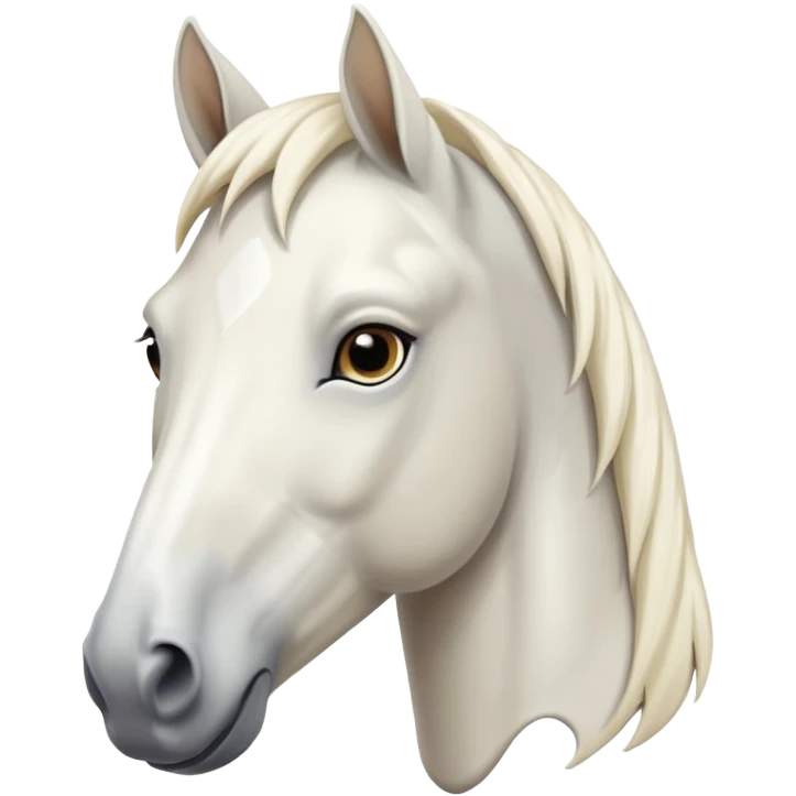 The face of a realistic white horse emoji