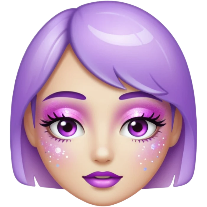 lilac gradient glitter cosmetics emoji
