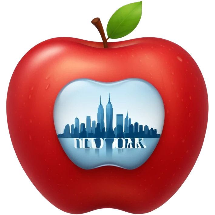 Manzana con el nombre de New York dentro pero aesthetic, que ocupe toda la manzana emoji