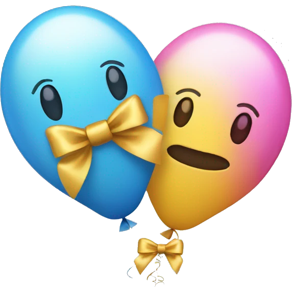 Two balloons with bows emoji