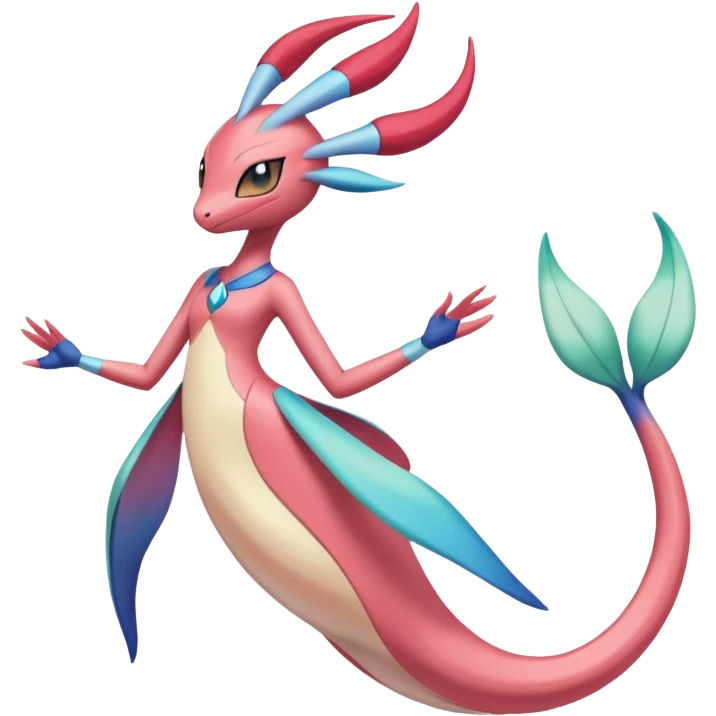 Meloetta-Cresselia-Milotic-Pokémon-Fakémon-fusion, full body emoji
