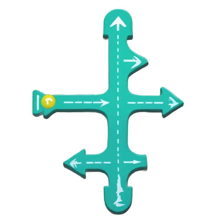direction sign for road intersection emoji