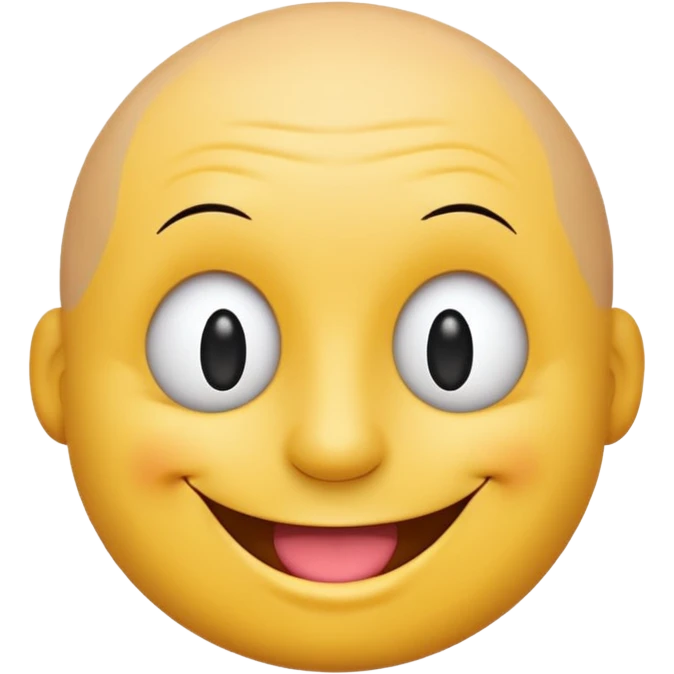 сгенерируй смайлик красавчик лысая голова с модным чубчиком emoji