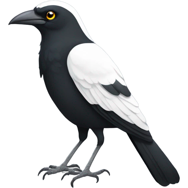 Single Pied currawong bird  emoji