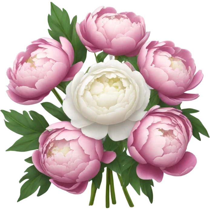Pink and white peonies bouquet  emoji