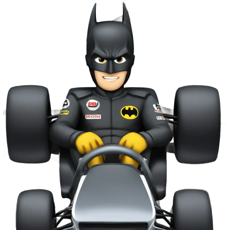 Batman in f1 car emoji
