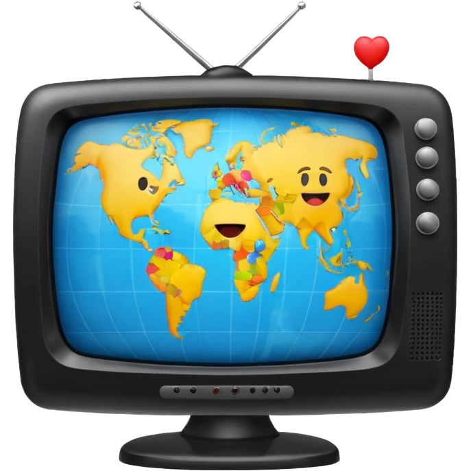 Tv with an globe with emojis emoji
