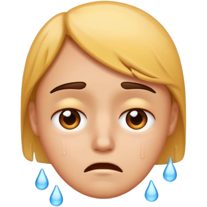 sad emoji with sweat emoji
