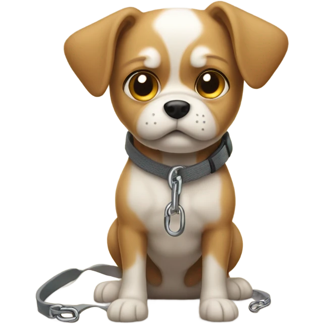 Small dog big leash emoji