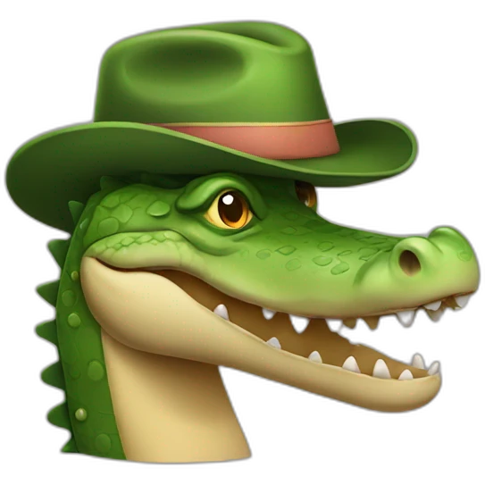 Crocodile wearing a hat emoji
