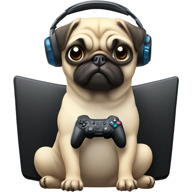 Gaming pug emoji