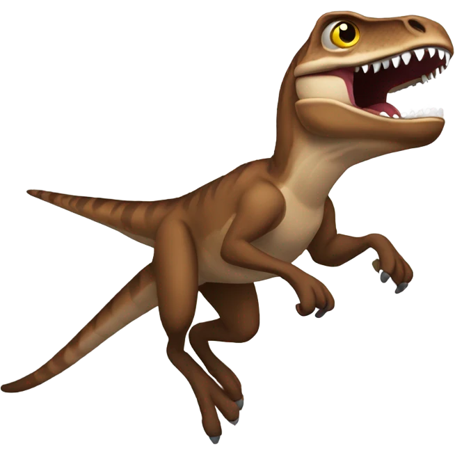 Brown raptor jumping  emoji