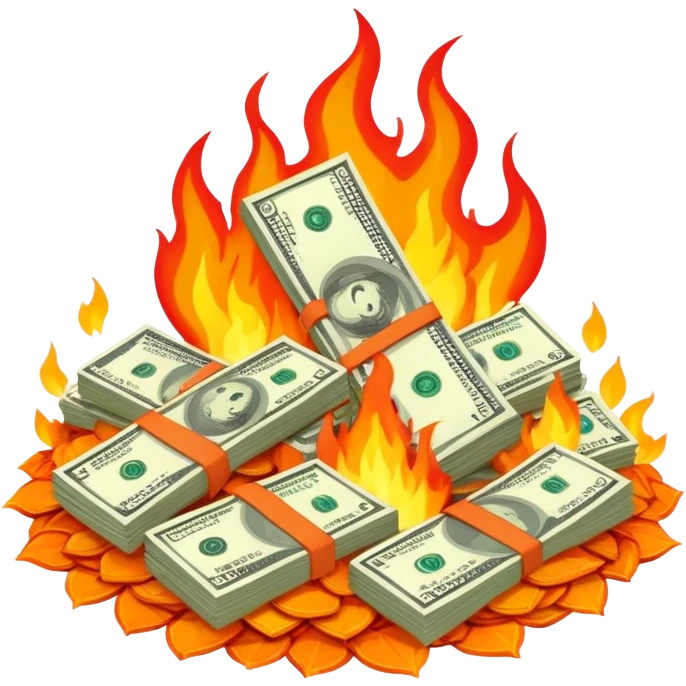 burning money emoji