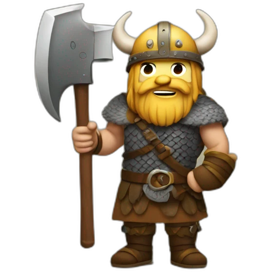 viking with a phone and an axe emoji