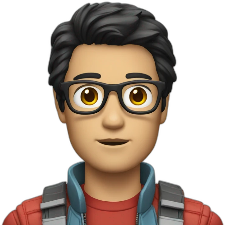 Marty McFly with black hair emoji