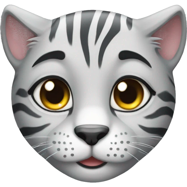 Cute grey tiger cat emoji