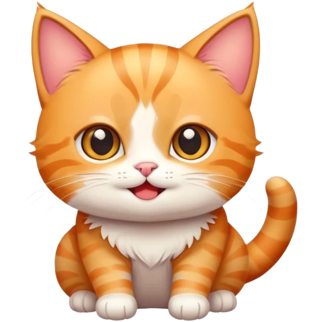 a cute and funny cartoon cat sticker, colorful, exaggerated expression, playful pose, kawaii style, white background, high resolution, chibi style
 emoji