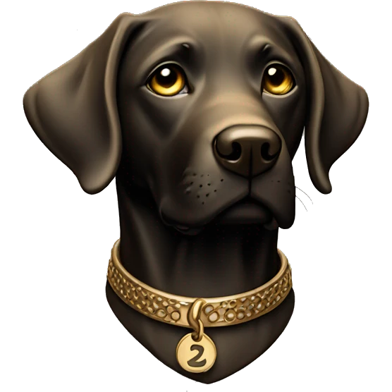 Labrador noir bronze collar emoji