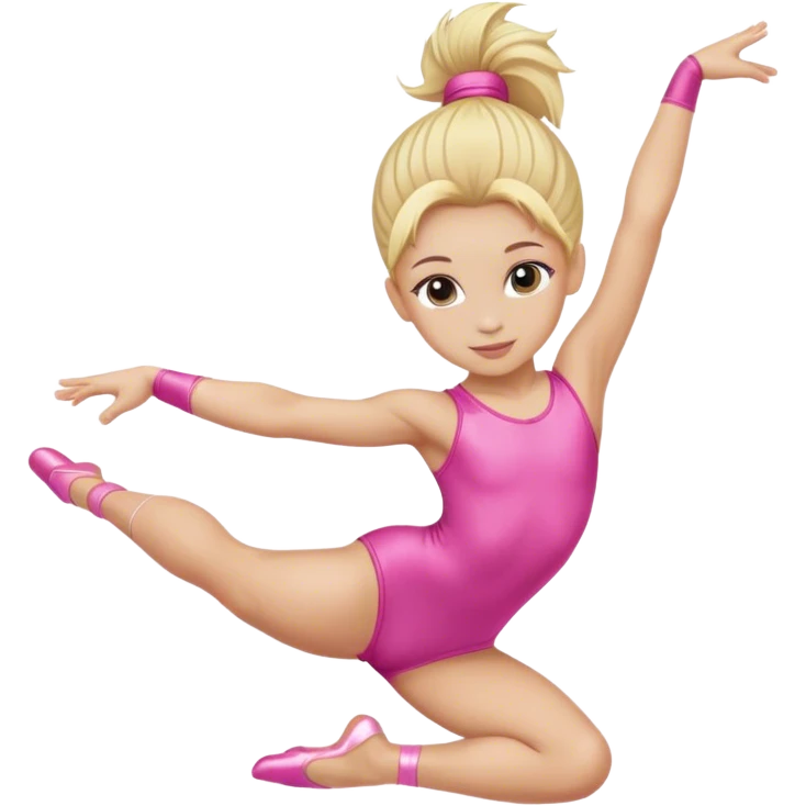 Pink dancer-gymnast with blonde hair (kids) emoji