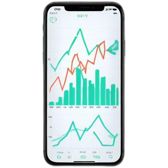 market graph on phone emoji