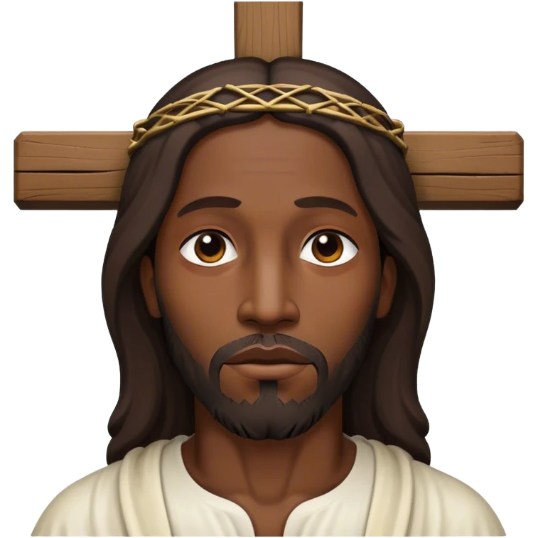 Black Jesus on cross emoji