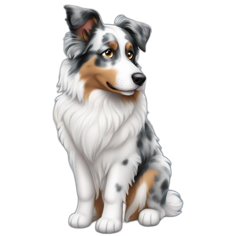 australian shepard blue merle sitting emoji