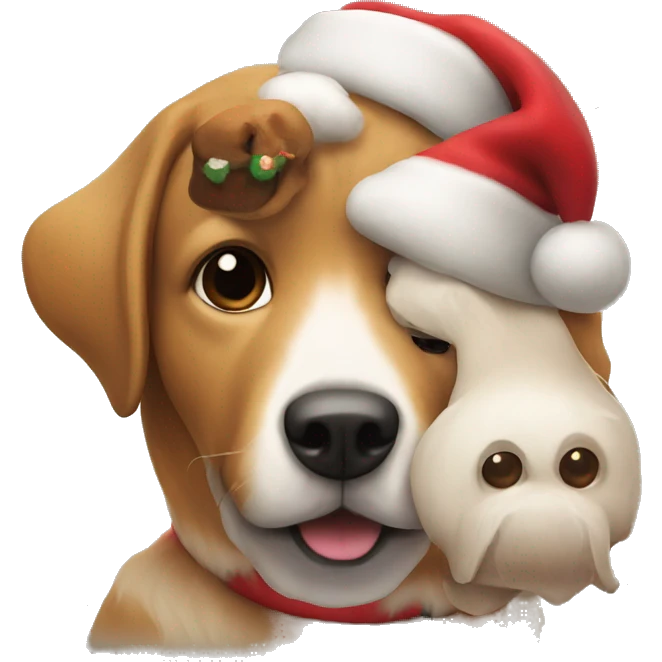 Dog with santa  emoji