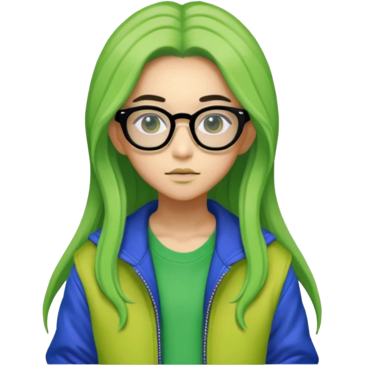  portrait-of-a-green-skin-alien-k-pop-idol,-wearing-a-stylish-streetwear-outfit-with-layered-colorful-clothing-makeup,- emoji
