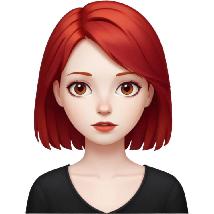 Девушка с чёрно-красными волосами emoji