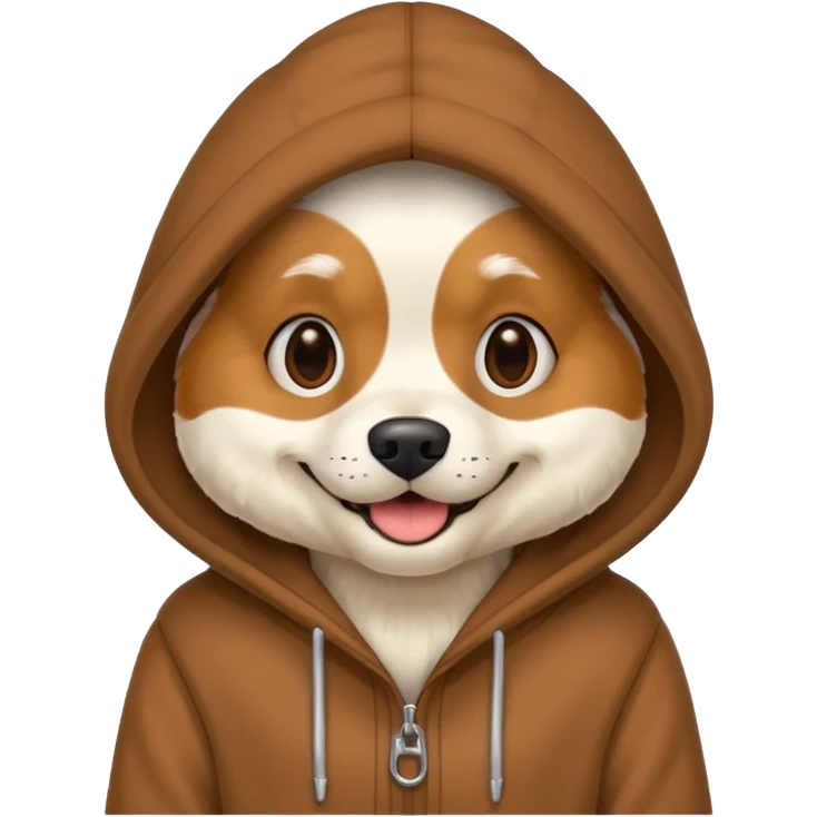 Dog wearing a hoodie emoji
