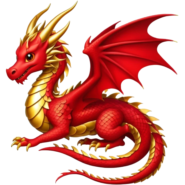 mythical dragon with scales and wings emoji