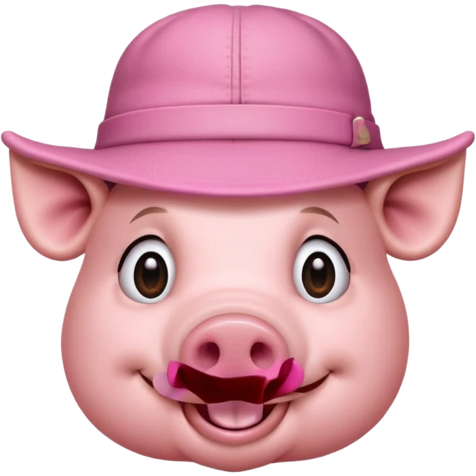 pig wear hat emoji