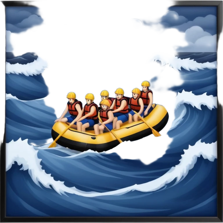 iconic raft scene with people on rough ocean emoji
