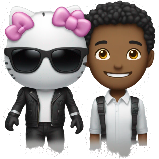 One Spyder man and  one black hello kitty emoji