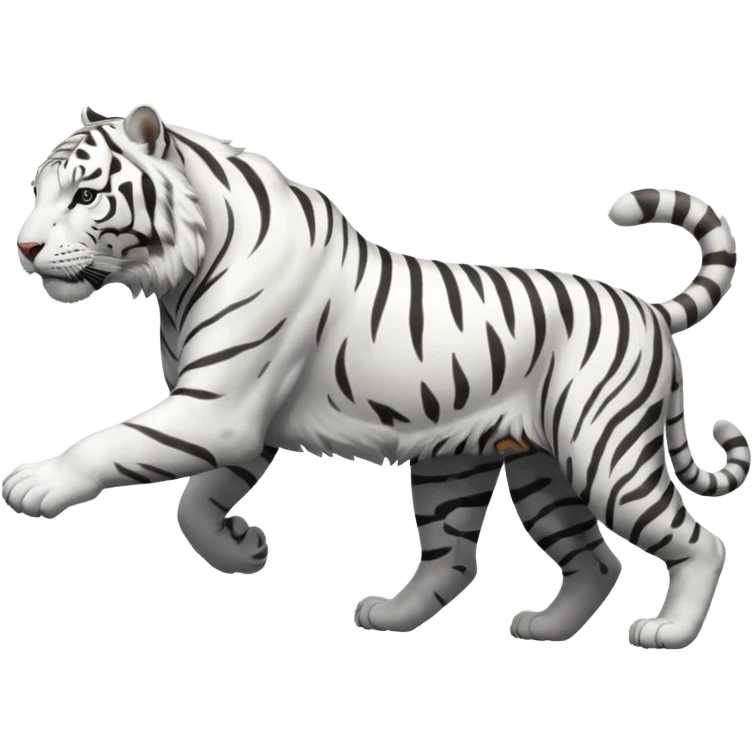 White tiger running in profile emoji