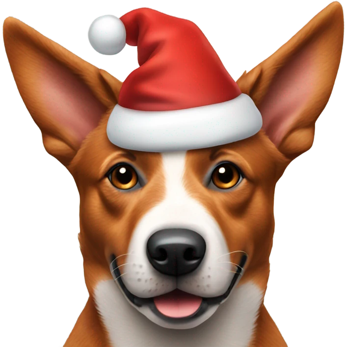Red Australian cattle dog wearing a Santa hat  emoji