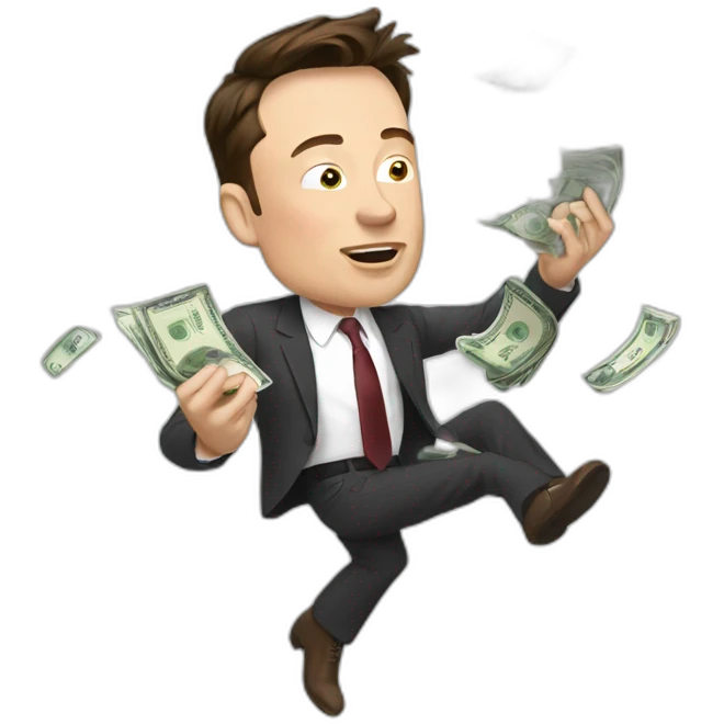 Elon musk dropping money emoji