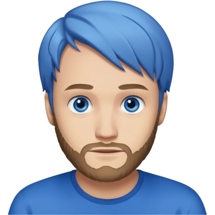 PewDiePie with blue eyes emoji