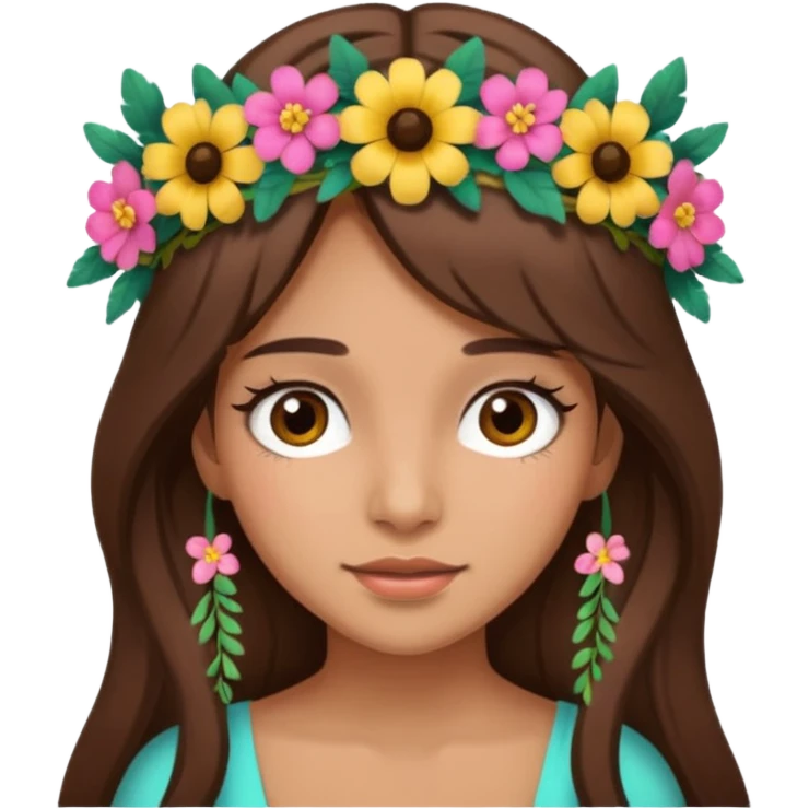 latina girl with long brown hair and lashes emoji