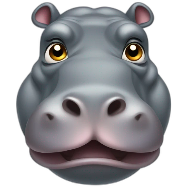hippopotamus raised eyebrow emoji