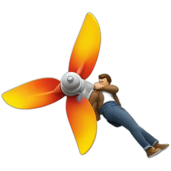 colorful propeller topples a man to death emoji