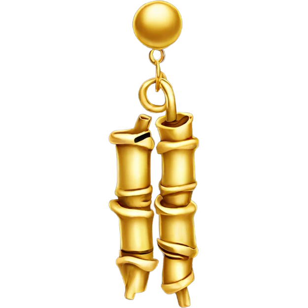 Gold bamboo earring  emoji