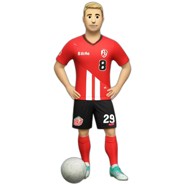 player stade brestois 29 color red with logo SB29 emoji