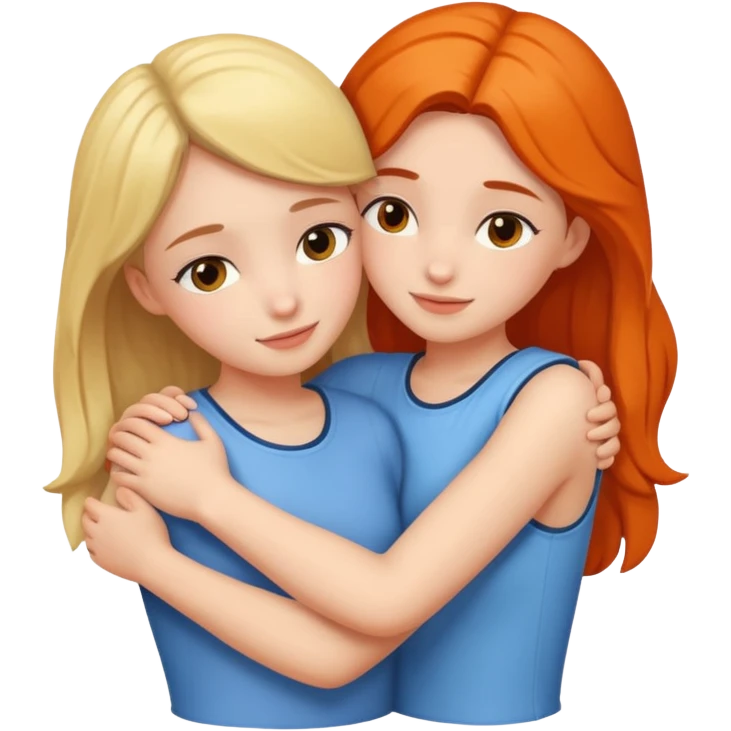 دو رفیق دختر که همدیگر رو عاشقانه بغل کردند و عمیق خیلی هستند emoji