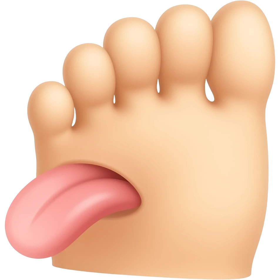 Tongue licks the foot arch emoji