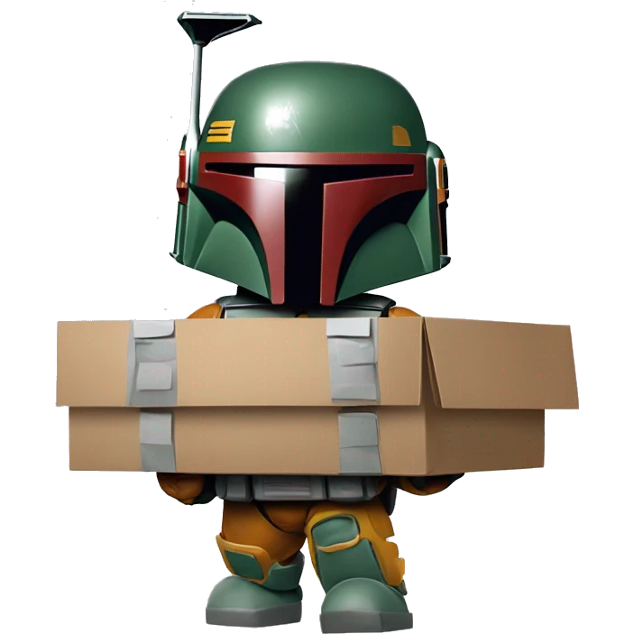 Boba Fett holding up boxes emoji